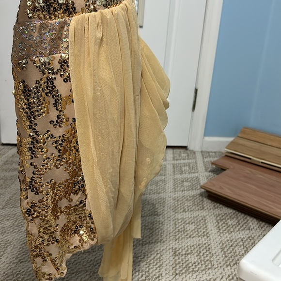 Gold draped skirt dance costume lyrical - Picture 10 of 13